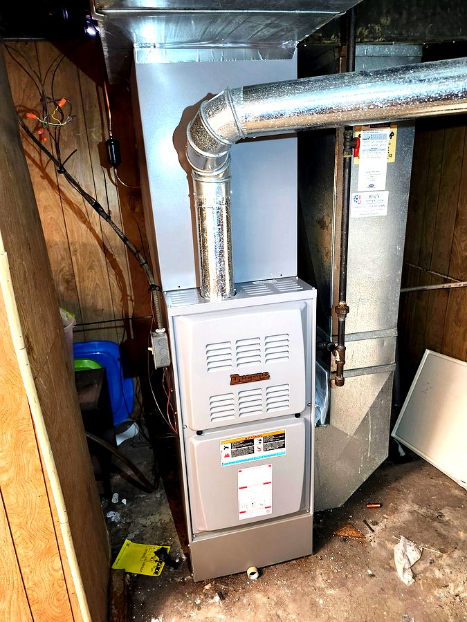 New Ducane furnace installation with ductwork